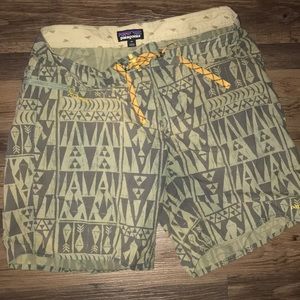Tribal pattern swim shorts